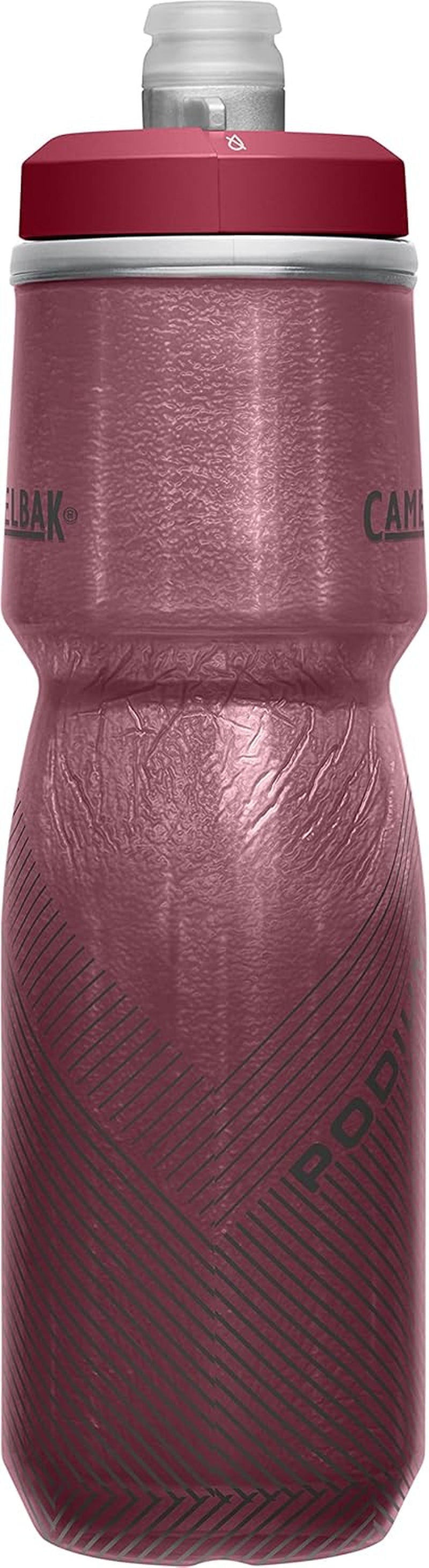Podium Chill Bike Insulated Squeeze Water Bottle Burgunday Perforated, 24Oz