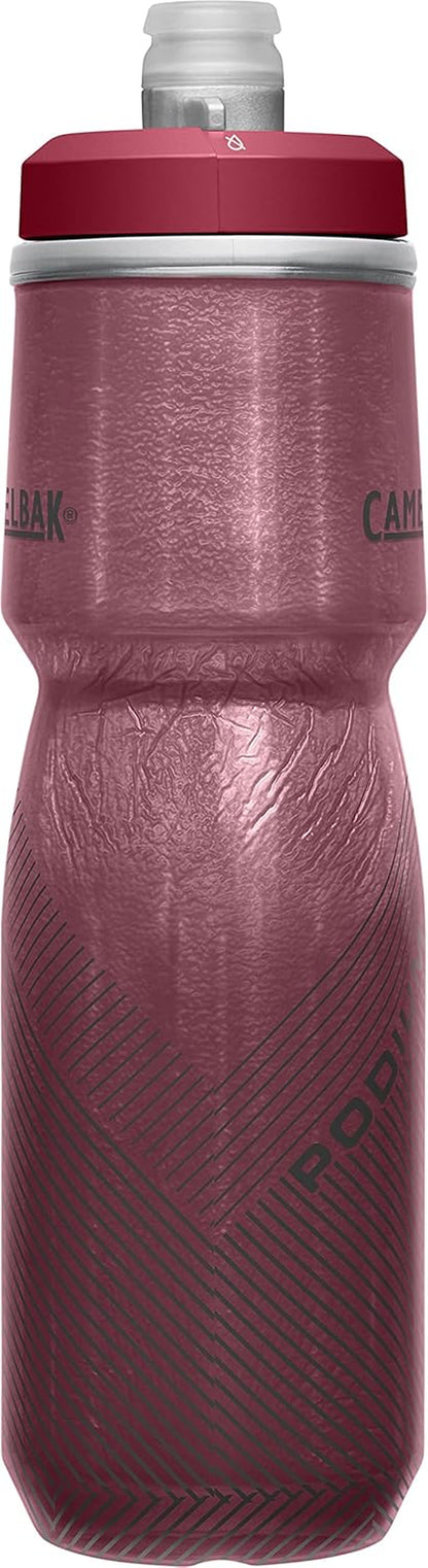 Podium Chill Bike Insulated Squeeze Water Bottle Burgunday Perforated, 24Oz